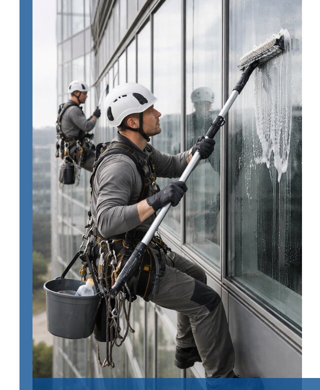 Высотная мойка сплошного остекления с выездом в Воркуте