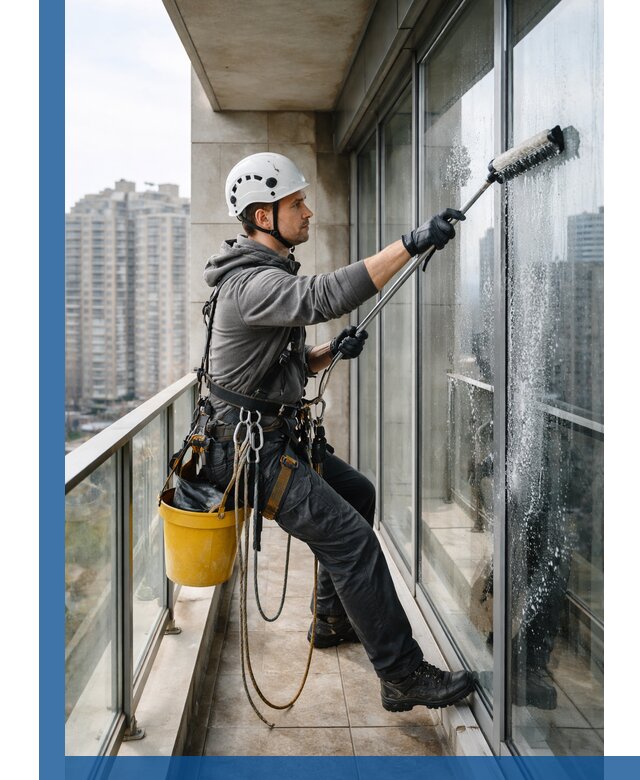 Профессиональная мойка балконного остекления в Воркуте