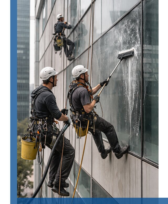 Профессиональная высотная мойка фасадов зданий в Воркуте