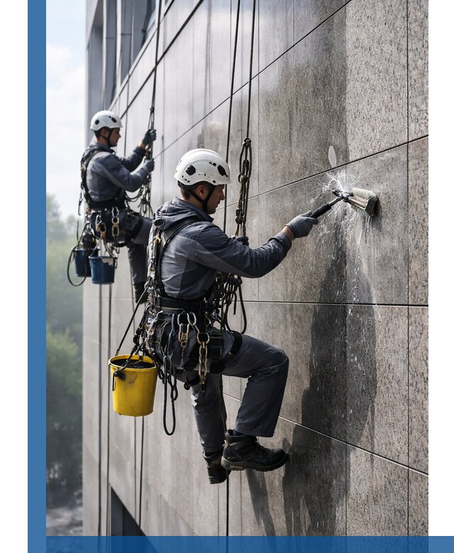 Профессиональная мойка фасада из керамогранита в Воркуте