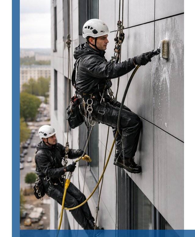 Профессиональная мойка фасада из композита в Воркуте