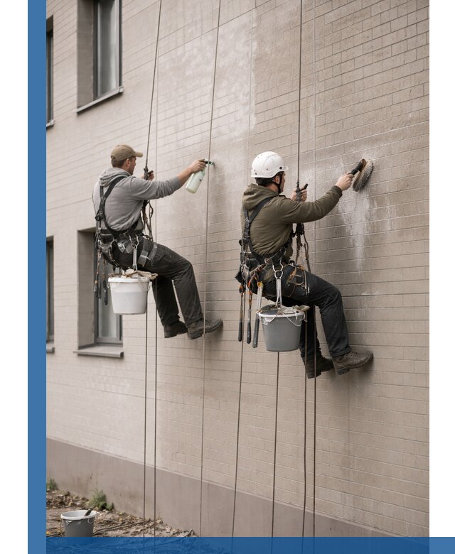 Удаление высолов с фасада зданий в Воркуте без повреждений и следов