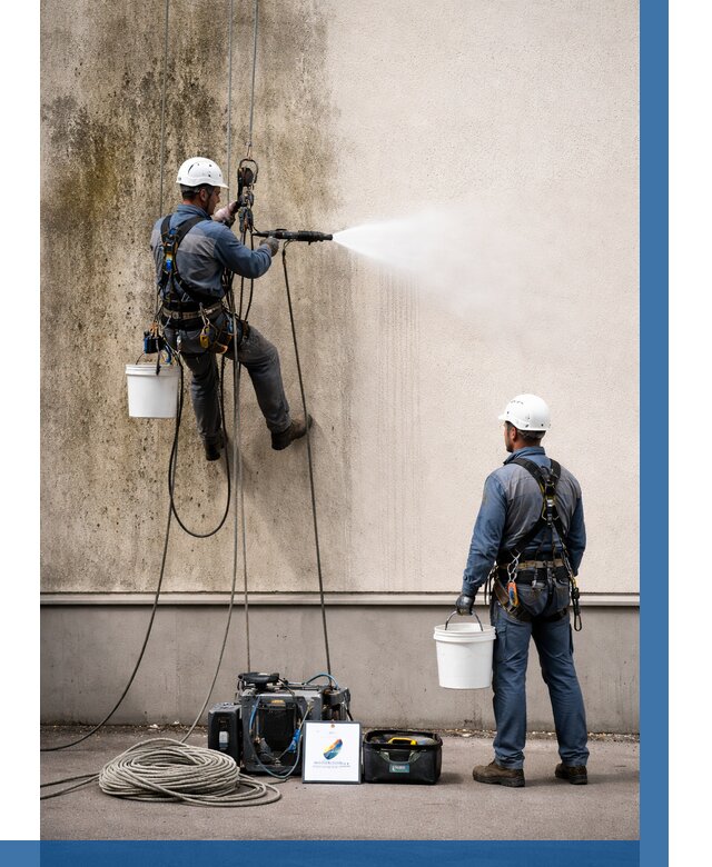 Очистка фасада от плесени в Воркуте от 308 р. | ВЫСОТНИК-Врк