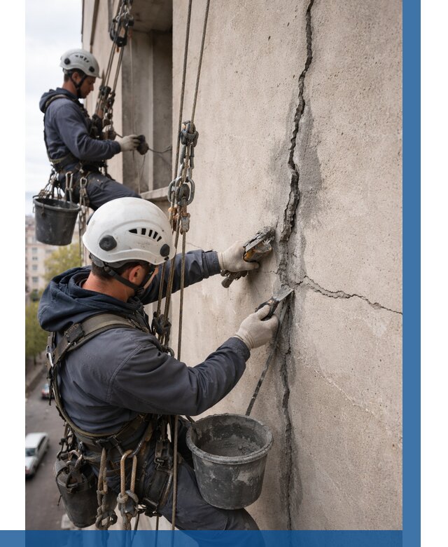 Заделка трещин на фасаде в Воркуте от 925 р. | ВЫСОТНИК-Врк