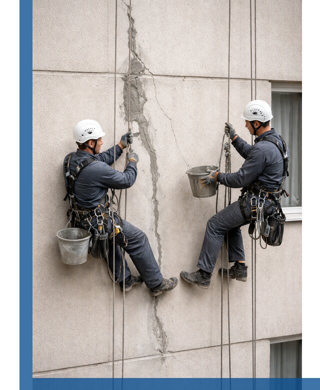 Заделка трещин на фасаде в Воркуте с гарантийным ремонтом