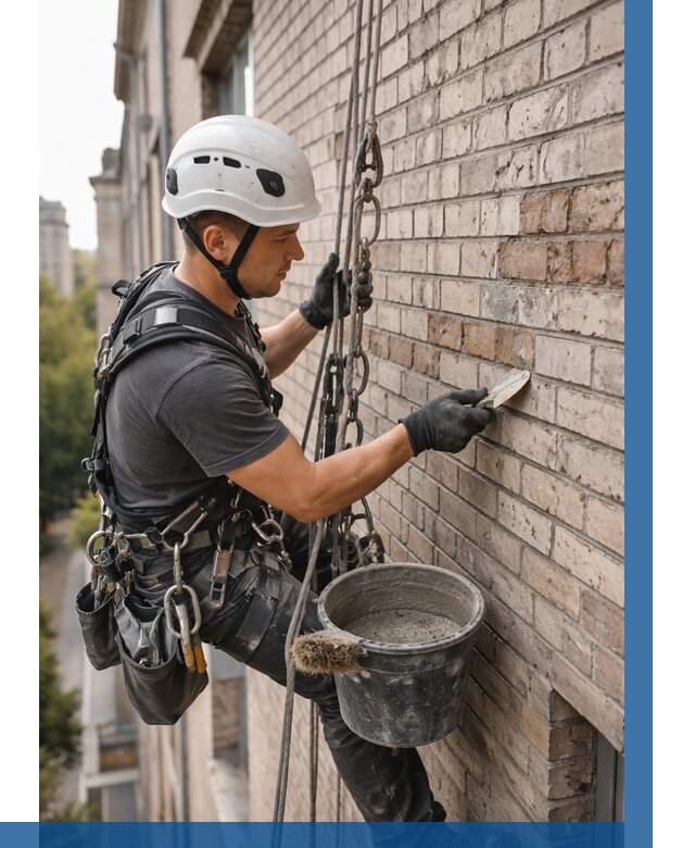 Ремонт кирпичной кладки фасада в Воркуте от 1851 р. | ВЫСОТНИК-Врк