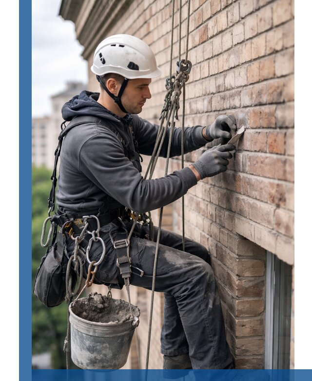 Качественный ремонт кирпичной кладки фасада в Воркуте с гарантией