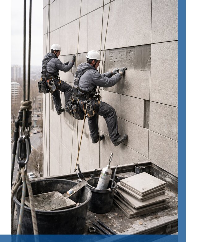 Ремонт фасада из керамогранита в Воркуте от 2570 р. | ВЫСОТНИК-Врк