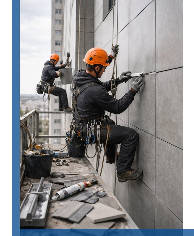 Профессиональный ремонт фасада из керамогранита в Воркуте