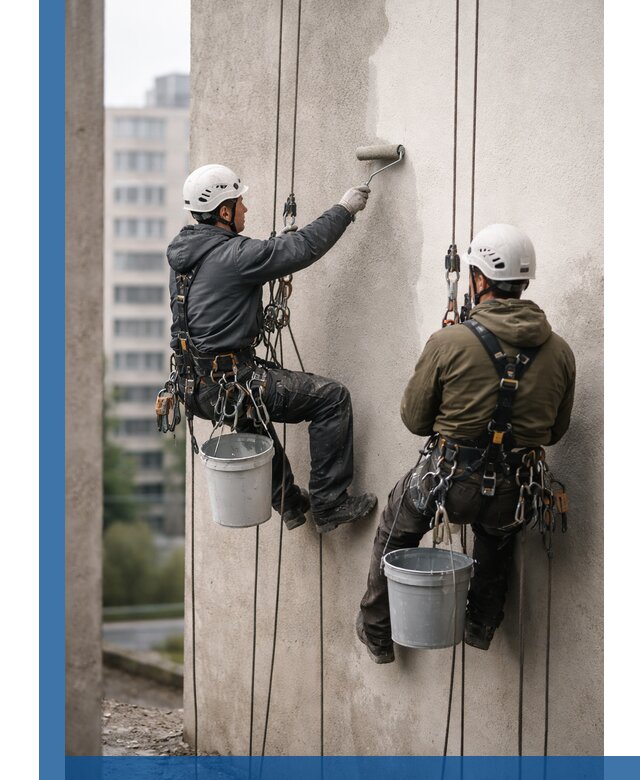 Покраска фасадов высотными альпинистами в Воркуте с гарантией