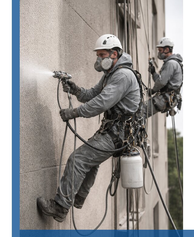 Безвоздушная покраска фасадов зданий в Воркуте профессионально