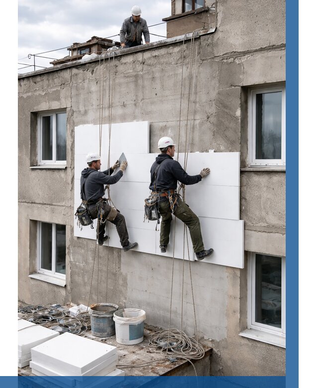 Утепление фасада пенополистиролом в Воркуте от 1851 р. | ВЫСОТНИК-Врк