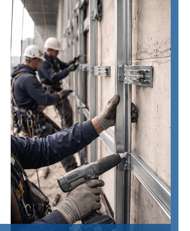 Монтаж подсистемы вентфасада в Воркуте от 874 р. | ВЫСОТНИК-Врк