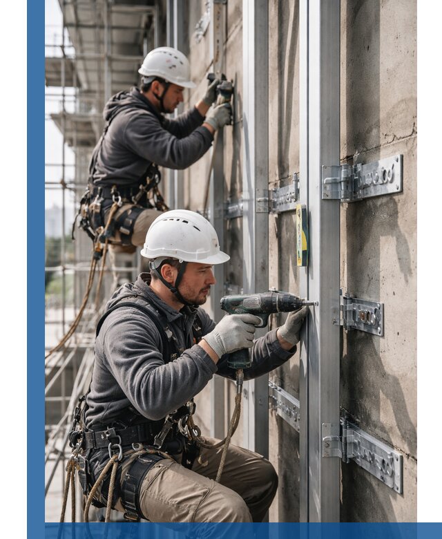 Монтаж и крепление подсистемы вентфасада в Воркуте