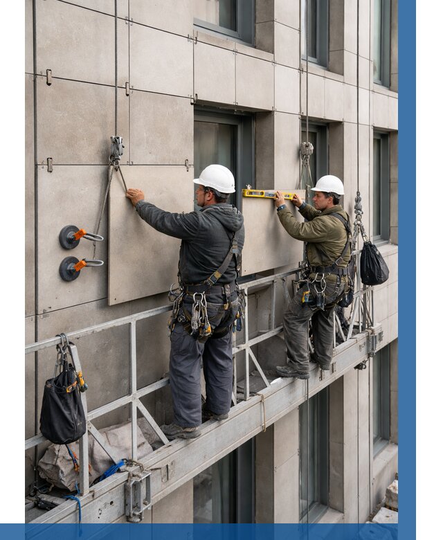 Монтаж керамогранита на фасад в Воркуте от 2570 р. | ВЫСОТНИК-Врк