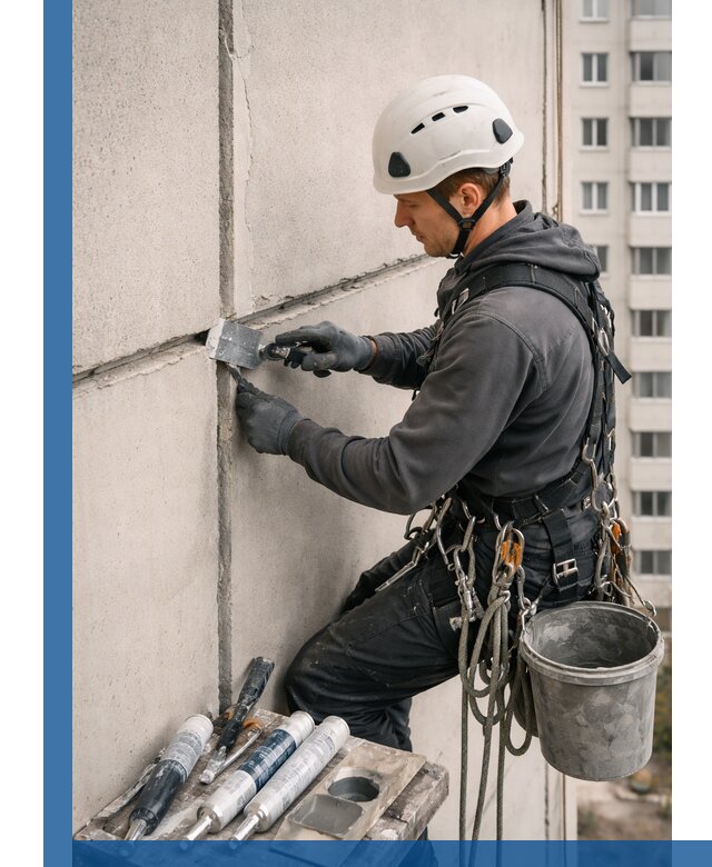 Ремонт межпанельных швов в Воркуте герметизация и восстановление