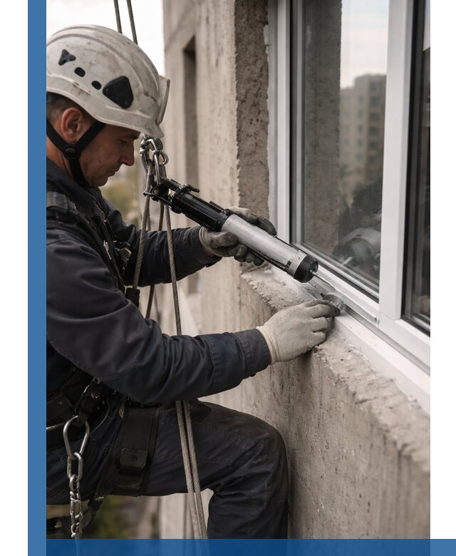 Герметизация оконных швов снаружи в Воркуте профессионально