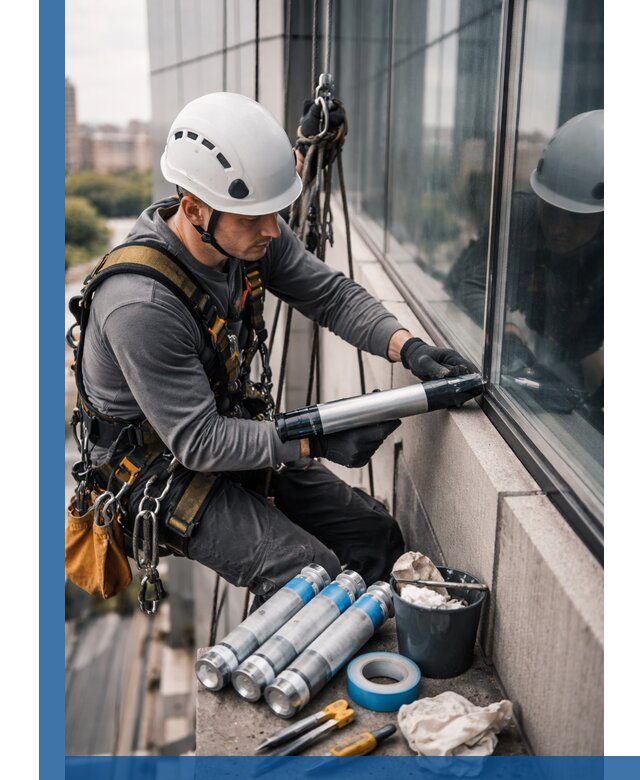 Герметизация стыков витража в Воркуте для герметичных фасадов