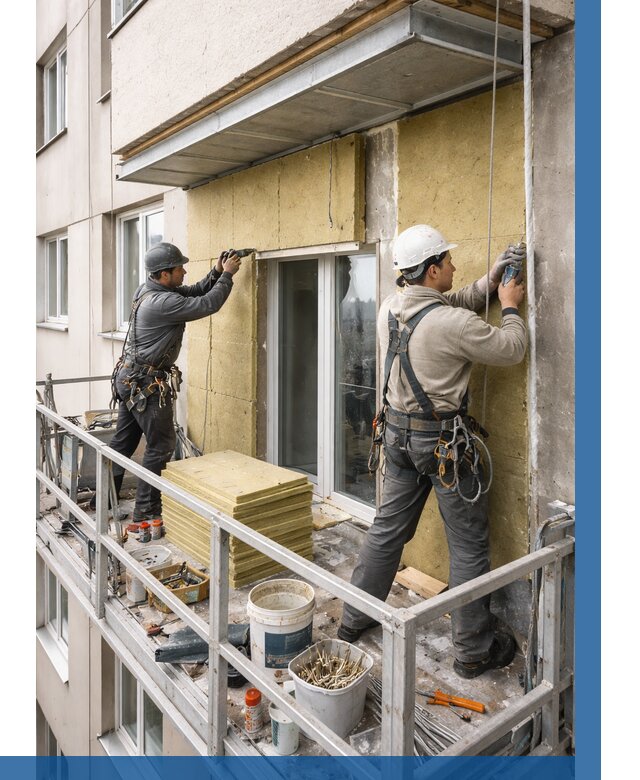 Утепление балкона снаружи в Воркуте от 1645 р. под ключ ВЫСОТНИК-Врк