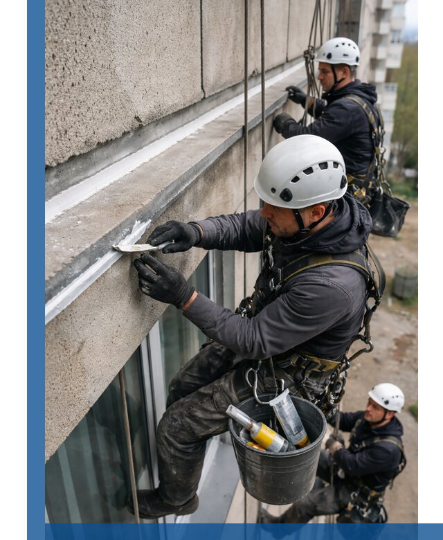 Герметизация примыкания балкона в Воркуте под ключ с гарантией