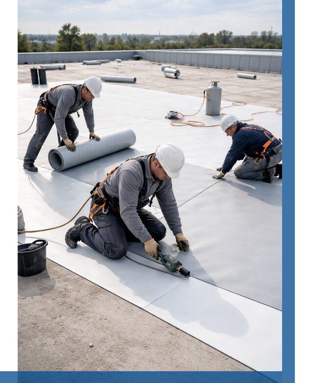 Монтаж мембранной кровли под ключ в Воркуте от 1234 р. | ВЫСОТНИК-Врк