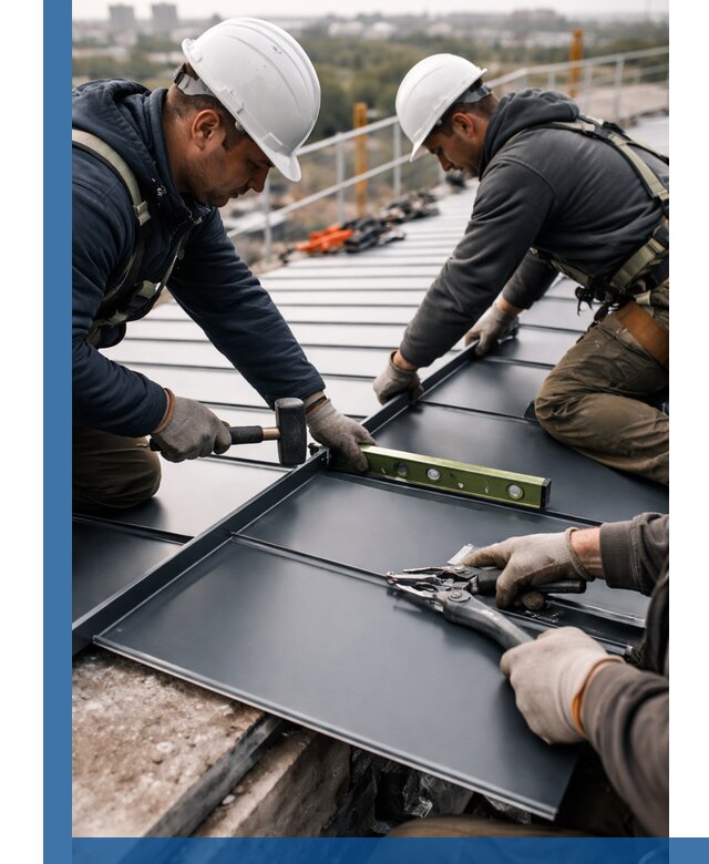 Монтаж фальцевой кровли в Воркуте для промышленных зданий