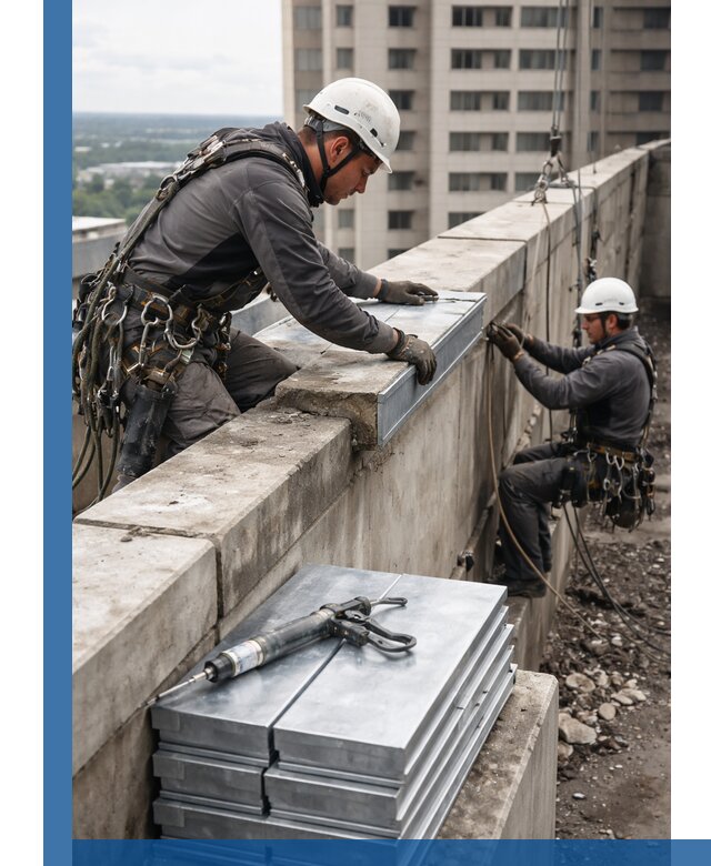 Замена парапетных крышек и установка новых в Воркуте