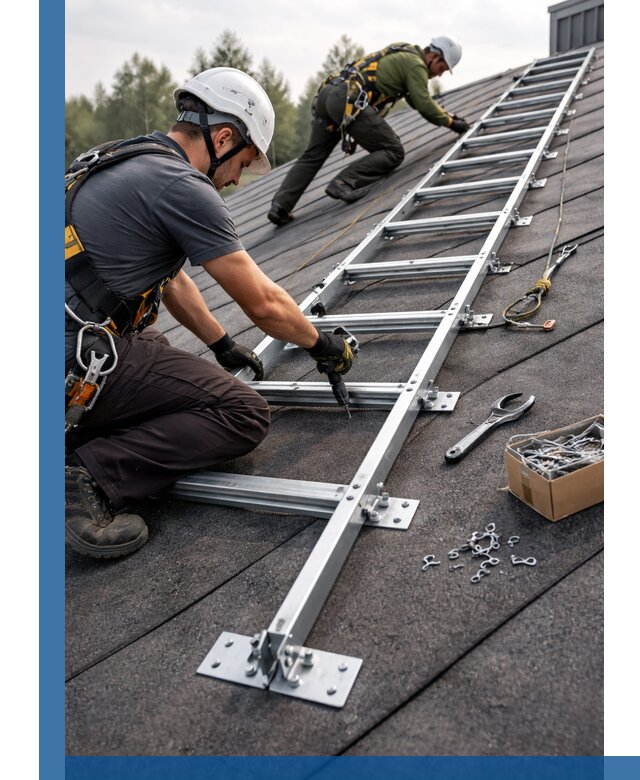 Профессиональный монтаж кровельной лестницы в Воркуте под ключ