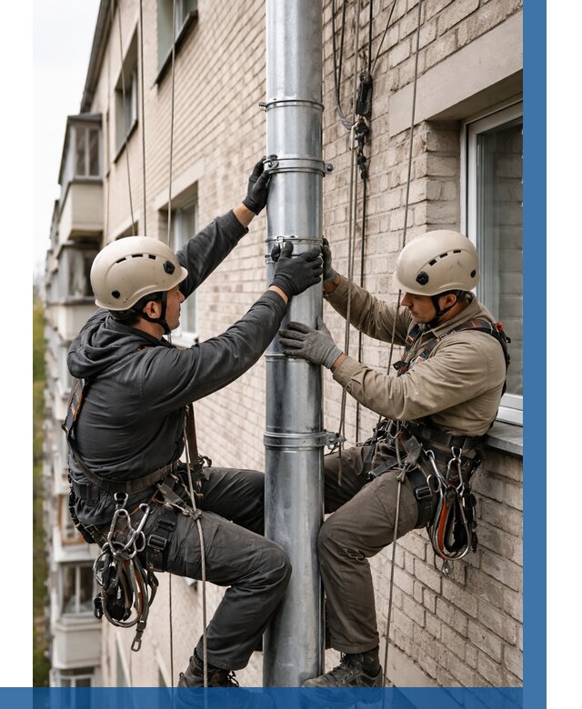 Замена водосточных труб в Воркуте от 6683 р. | ВЫСОТНИК-Врк