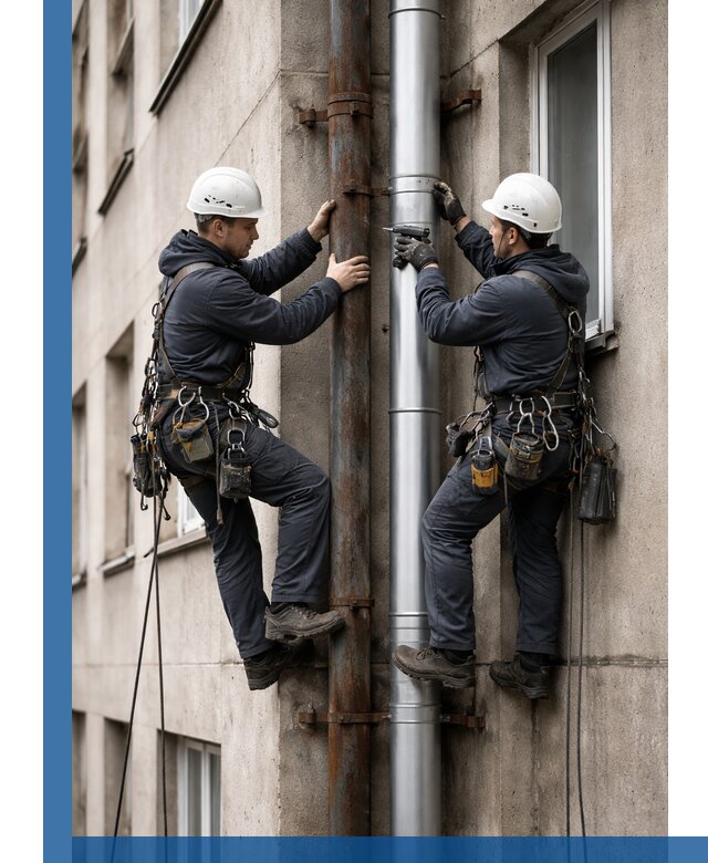 Замена водосточных труб в Воркуте: монтаж и демонтаж под ключ