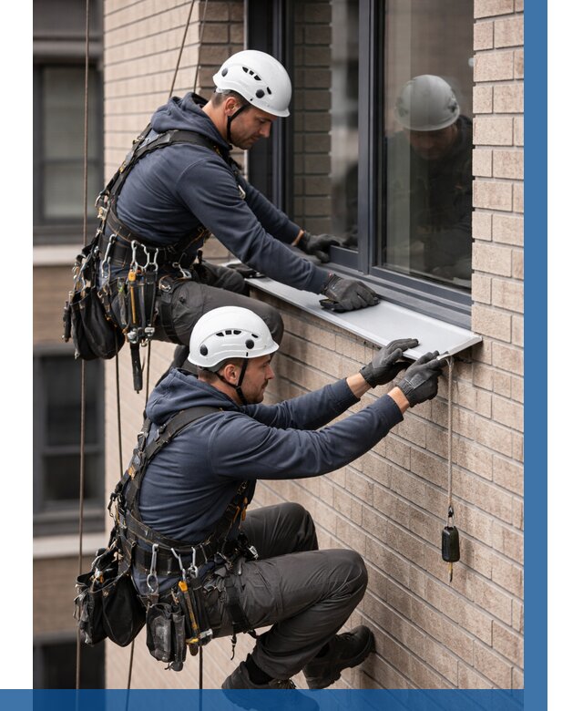 Монтаж оконных отливов под ключ в Воркуте от 3598 р. | ВЫСОТНИК-Врк