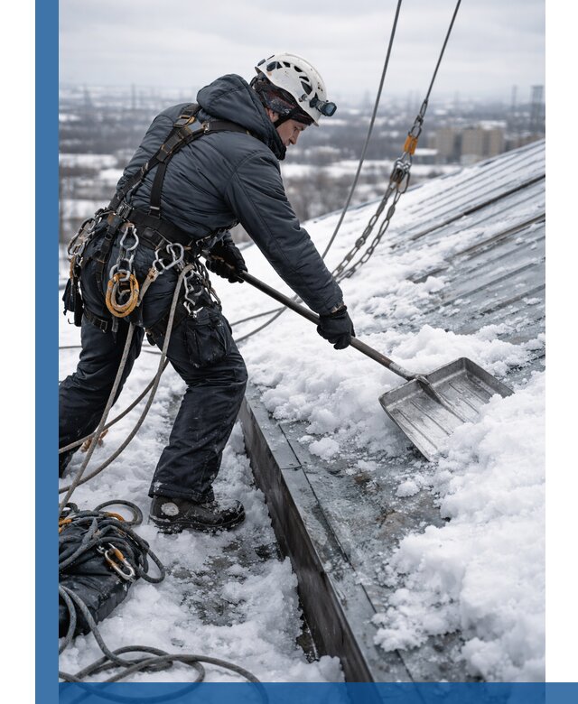 Профессиональная очистка кровли от снега и наледи в Воркуте