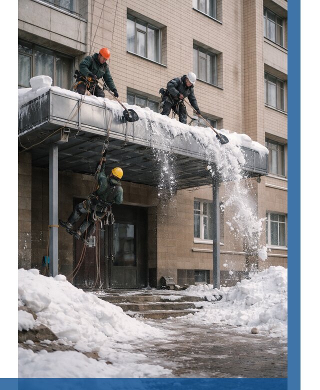 Очистка козырьков от снега в Воркуте от 3598 р. | ВЫСОТНИК-Врк