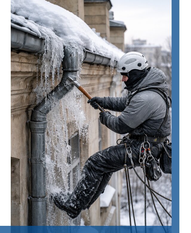 Очистка водостоков от льда в Воркуте от 3598 р. | ВЫСОТНИК-Врк