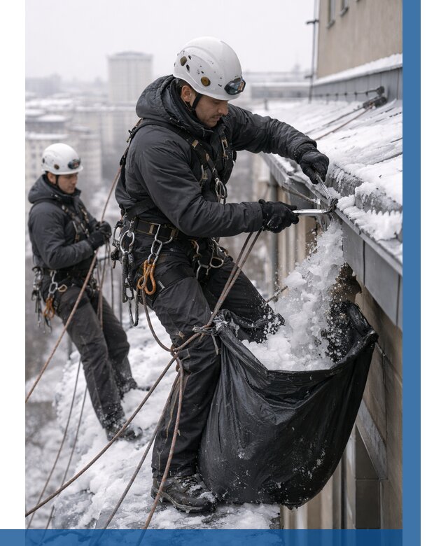 Аварийная очистка крыши в Воркуте под ключ от 308 р. | ВЫСОТНИК-Врк