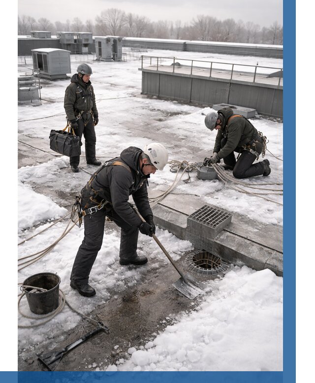 Абонентское обслуживание кровли зимой в Воркуте от 8225 р. | ВЫСОТНИК-Врк