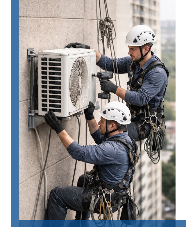 Монтаж внешнего блока кондиционера в Воркуте установка и крепление