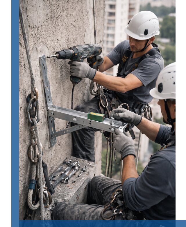 Установка кронштейнов кондиционера и крепежа в Воркуте