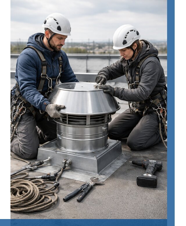 Установка дефлекторов на кровле в Воркуте от 4626 р. | ВЫСОТНИК-Врк