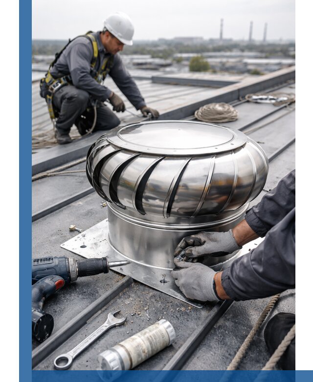 Установка дефлекторов на кровле в Воркуте профессионально