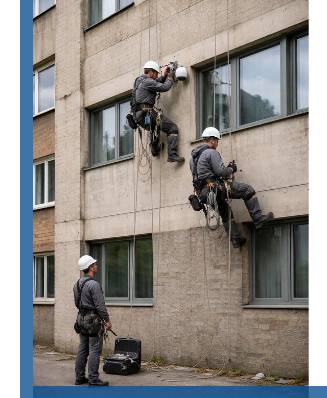 Монтаж фасадных камер видеонаблюдения в Воркуте под ключ