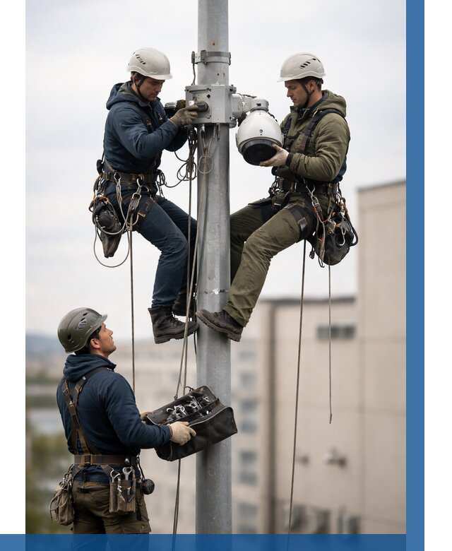 Установка видеокамер на мачте в Воркуте от 8739 р. | ВЫСОТНИК-Врк
