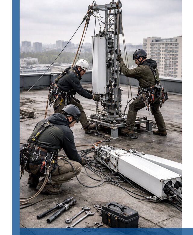 Демонтаж антенн на крыше зданий в Воркуте с гарантией