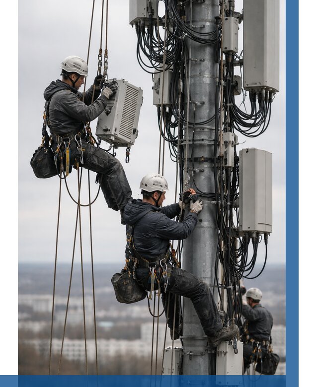 Монтаж оборудования связи на мачте в Воркуте от 7711 р. | ВЫСОТНИК-Врк