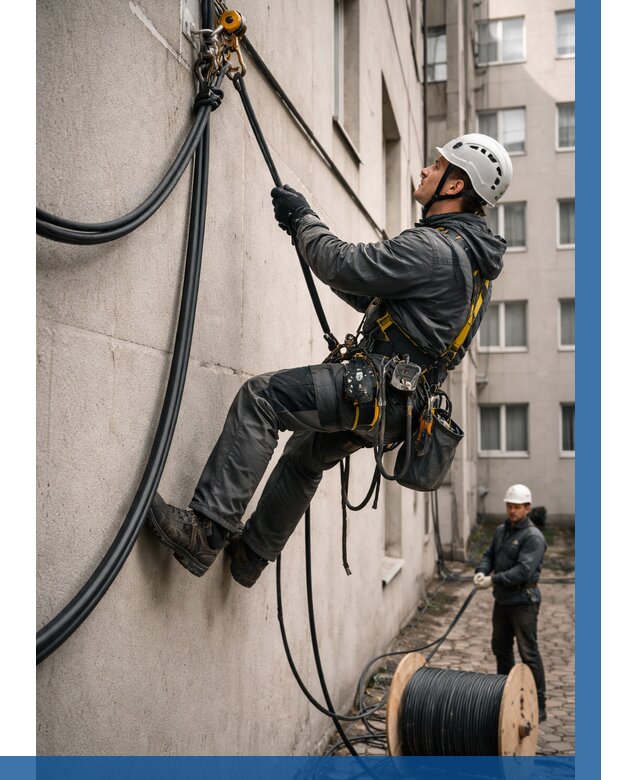 Протяжка кабеля питания на высоте в Воркуте от 463 р. | ВЫСОТНИК-Врк