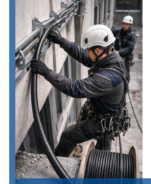 Протяжка кабеля питания на высоте в Воркуте с гарантией безопасности и качества