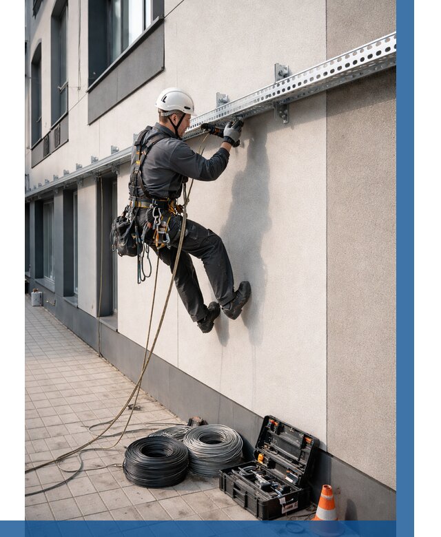 Монтаж кабельных лотков на фасаде в Воркуте от 1234 р. | ВЫСОТНИК-Врк