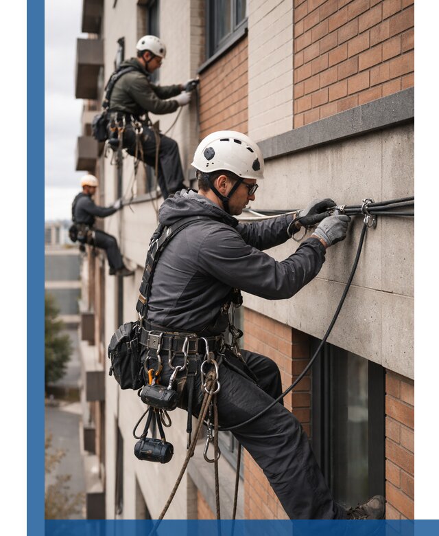 Крепление кабеля на фасаде монтаж и крепеж в Воркуте