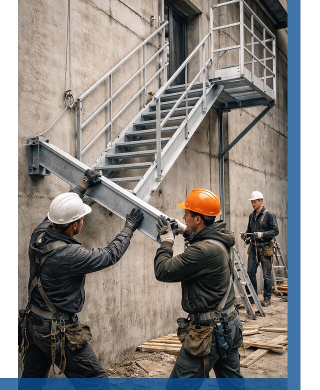 Монтаж металлических лестниц в Воркуте от 15422 р. | ВЫСОТНИК-Врк