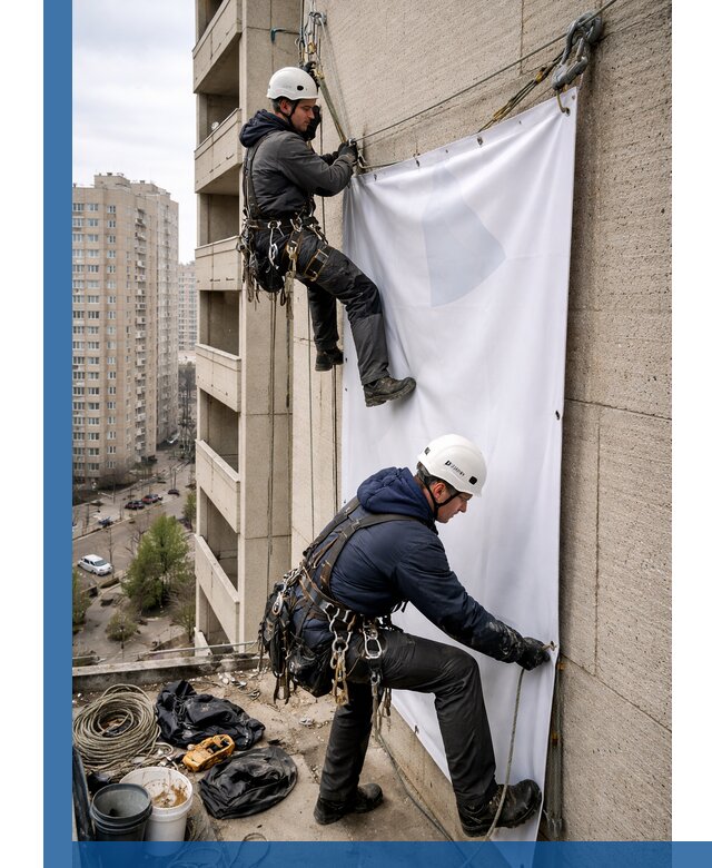 Профессиональный монтаж баннеров на фасаде в Воркуте